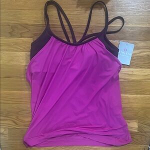 Athleta Pink and Black Strappy Tank Top